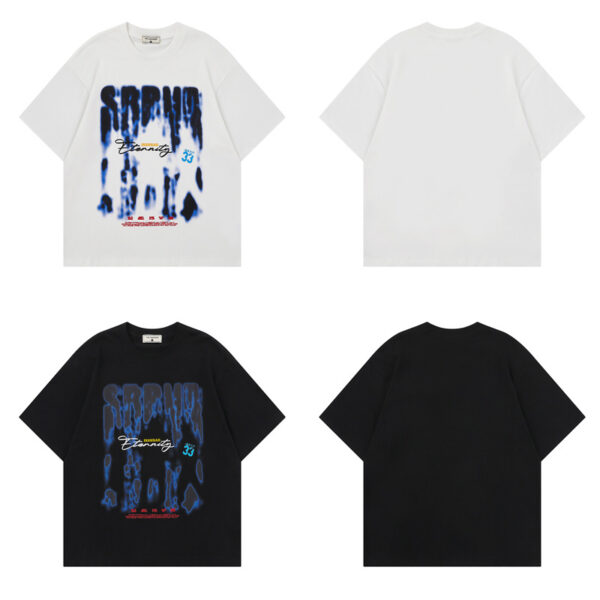 572626179 Graffiti letter printed short sleeved T-shirt