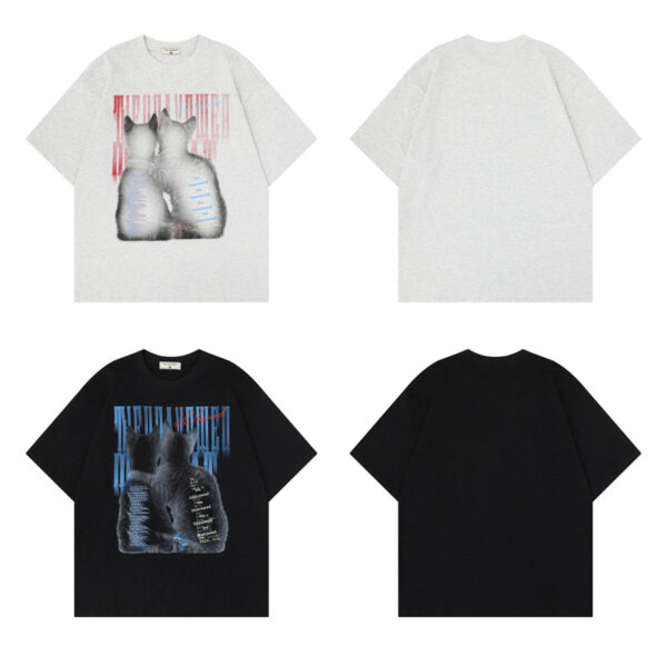 572626174 Cat printed short sleeved T-shirt