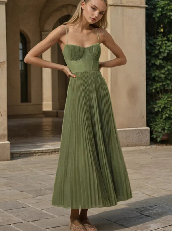 572626698 Deep V slim fit dress for women
