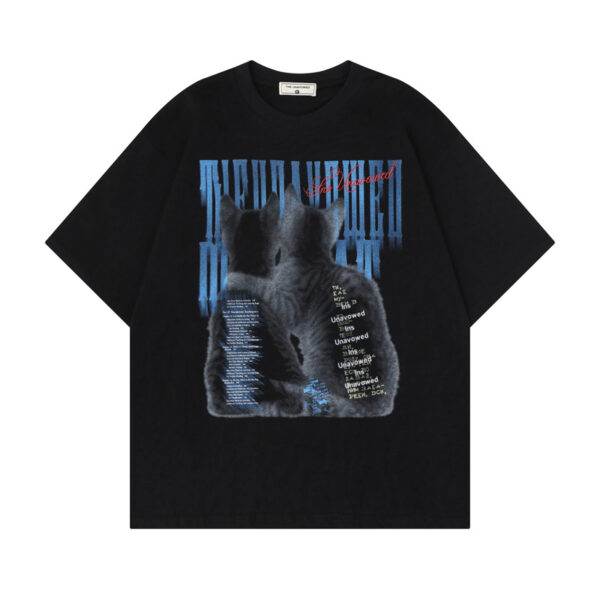 572626175 Cat printed short sleeved T-shirt