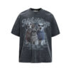 572626155 Cartoon sunglasses puppy print short sleeved T-shirt