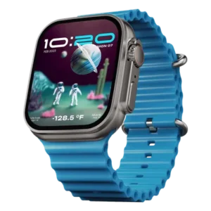 316613_0_quluss GOBOULT Crown Bluetooth Calling Android OS Smartwatch (49.5mm HD Display, Working Crown, Blue Strap)
