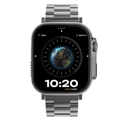 316614_0_jvpn0p GOBOULT Crown R Pro Bluetooth Calling Android OS Smartwatch (36.3mm Super AMOLED Display, Working Crown, Silver Strap)