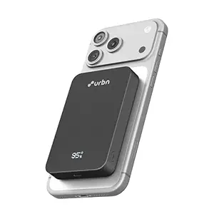 URBN Slate Qi2 MagSafe Power Bank 10000mAh | 15W Magnetic Wireless Charging | 20W USB-C PD Fast Charging | LED Display | Premium Metallic Finish | 1 Year Warranty (Black)