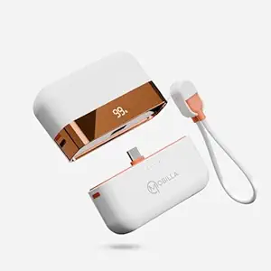 MPower Fusion Powerbank | India’s First 2-in-1 Powerbank | 10000mAh Battery Capacity | 22.5W PD-QC 3.0 Fast Charging | Built-in & Detachable Cables | Battery Display | Multi-Layered Protection (White)