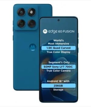 Version 1.0.0 Motorola Edge 60 Fusion 5G (Pantone Mykonos Blue, 12GB RAM, 256GB Storage)