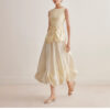 572626733 Chic Bubble Skirt Women Spring Summer Design Pleated Hem Mini A-Line Skirt