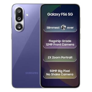 515alPqzvkL._SX679_.jpg Samsung Galaxy F56 5G (Violet, 8GB RAM, 128GB Storage) | Super AMOLED+ 120Hz Display | AI Features | 50MP Triple Camera | 5000 mAh Battery