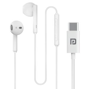 51GGwjwSr0L._SX679_.jpg Portronics Conch Theta C in Ear Type C Wired Earphones with in Line HD Mic, Powerful Audio, 14.2mm Driver, Unique Earbuds Design, TPE Anti Tangle Wire, in line Controls, Wide Compatibility(White)