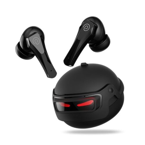 51SPhoECO-L._SX679_.jpg pTron Bassbuds Surge TWS Gaming Earbuds, 40ms Low-Latency, 50Hrs Playtime, Custom EQ, App Support, Dual Mic TruTalk AI-ENC Clear Calls, Pristine Sound, Bluetooth V6.0, IPX5 Water Resistant (Jet Black)