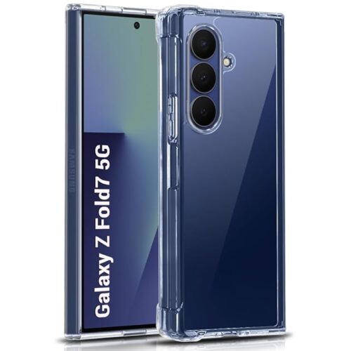 TheGiftKart Crystal Clear Back Cover Case for Samsung Galaxy Z Fold 7 5G | Shock Proof 360° Protection | Hard Clear Back Cover Case for Samsung Galaxy Z Fold 7 5G (PC & TPU, Transparent Bumper)