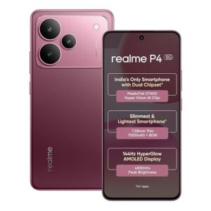 61pDGl1zEyL._SX679_.jpg realme P4 Smartphone (Forge Red, 128.0, GB, 6.0, GB)