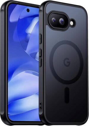 Frosted Matte Case Cover for Google Pixel 10A, 2600 Gauss Magnetic Ring, Military Grade Shockproof (Translucent Black with MagSafe, Google Pixel 10a)