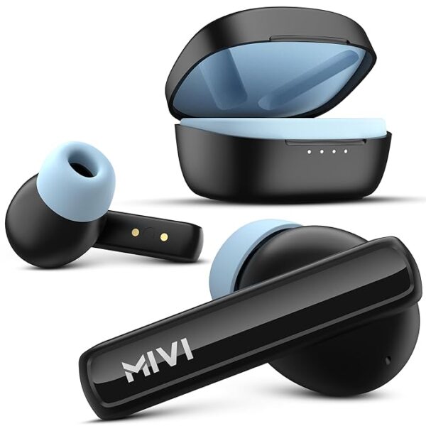 71AL-4ii0fL._SX679_.jpg Mivi DuoPods Sync in Ear Earbuds | 60H Playtime Bluetooth Earphones Wireless | Earbuds ENC for Clear Calls | 13mm Drivers Ear Buds Wireless | Gaming Mode | BT 5.3 TWS ENC Earbuds Style | Earpods