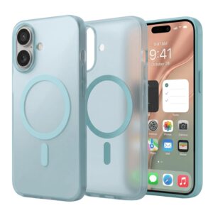 amazon basics Luxury Paper Thin Case Cover for iPhone 17 | Matte Finish | Compatible with magsafe | (Light Blue, iPhone 17)