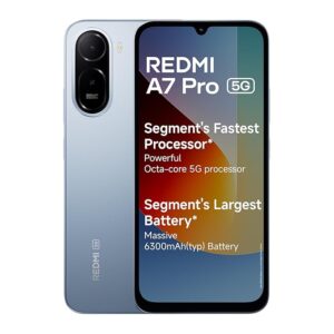 71eQsL8sqcL._SX679_.jpg REDMI A7 Pro 5G (Mist Blue, 4GB RAM,128GB Storage) | Segment's Fastest Processor | Segment's Largest Battery | Segment's Largest & Smoothest 6.9in 120Hz Display