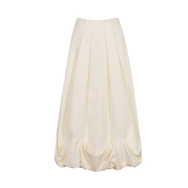 572626735 Chic Bubble Skirt Women Spring Summer Design Pleated Hem Mini A-Line Skirt