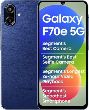 81h7H0YyfLL._SX679_.jpg Samsung Galaxy F70e 5G (Spotlight Blue, 128 GB) (4 GB RAM) | 6000 mAh Battery | 6.74" PLS LCD Display | Dimensity 6300 | Octa Core Processor |