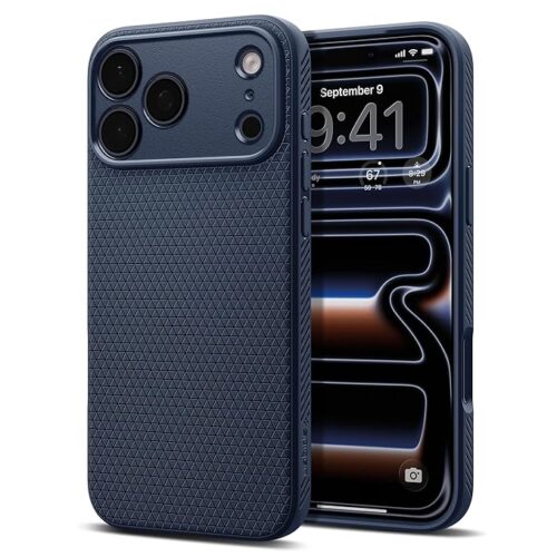 Spigen Liquid Air Back Cover Case Compatible with iPhone 17 Pro (TPU | Navy Blue)