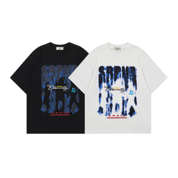 572626178 Graffiti letter printed short sleeved T-shirt
