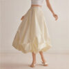 572626730 Chic Bubble Skirt Women Spring Summer Design Pleated Hem Mini A-Line Skirt
