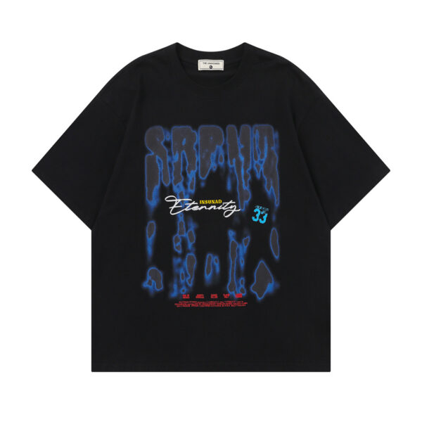 572626180 Graffiti letter printed short sleeved T-shirt