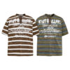 572626168 Contrast striped Henry collar short sleeved T-shirt