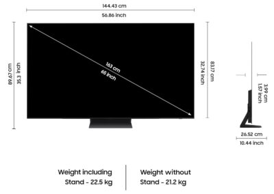 61uEsnu4zaL._SL1500_.jpg Samsung 163 cm (65 inches) 4K Ultra HD Smart OLED TV QA65S90DAULXL (Graphite Black)
