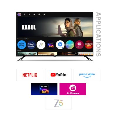 71C2mmWNPfL._SL1500_.jpg VW 109 cm (43 inches) Glow Series 4K UHD Smart QLED Android TV VW43PRO+ (Black)