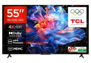 71HEG4ks07L._SX679_.jpg TCL 139 cm (55 inches) Metallic Bezel Less Series 4K Ultra HD Smart LED Google TV 55V6C (Black)