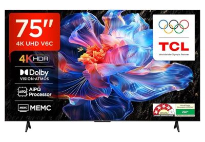 71LD1gonu1L._SX679_.jpg TCL 189 cm (75 inches) Metallic Bezel Less Series 4K Ultra HD Smart LED Google TV 75V6C (Black)