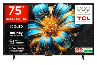 71b7A1hKIwL._SX679_.jpg TCL 189 cm (75 inches) 4K UHD Smart QLED Google TV 75T6C