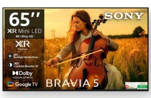 817mNm81UAL._SL1500_.jpg Sony 164 cm (65 inches) BRAVIA 5 Series 4K Ultra HD Smart Mini LED Google TV K-65XR55A