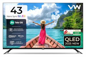 81Dc7MGS3YL._SX679_.jpg VW 108 cm (43 inches) Nano Sync Series 4K Ultra HD Smart JioTele OS QLED TV VW43JQ1 (Black)
