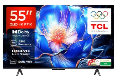 81SyxW8k2nL._SL1500_.jpg TCL 139 cm (55 inches) 4K Ultra HD Smart QLED Google TV 55P71K