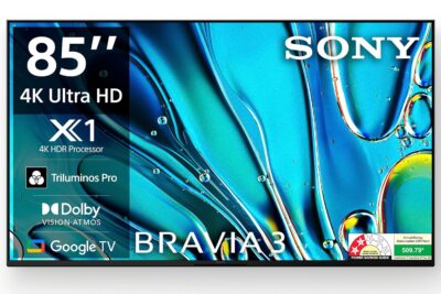 Sony BRAVIA 3 Series 215 cm (85 inches) 4K Utra HD AI Smart LED Google TV K-85S30 (Black)